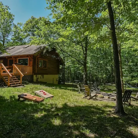 Log Cabin Retreat w/ Hot Tub, Game Room, Fire Pit