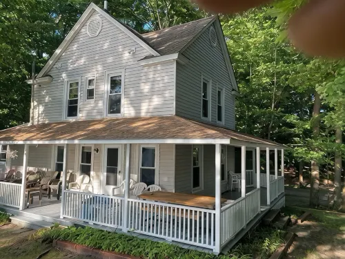 Angola on the Lake Beach Front House  4Br  Private Beach Wrap-Around Porches