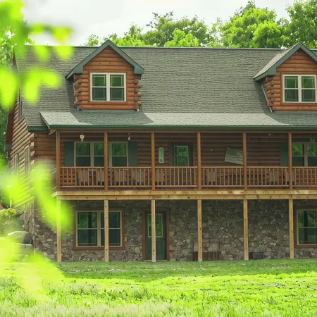 Cozy cabin in tranquil setting overlooking pond