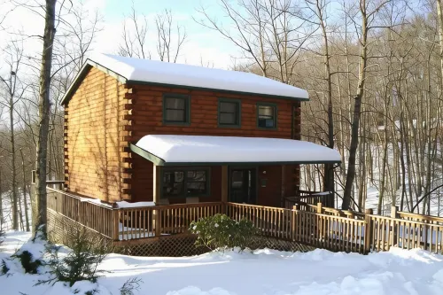 The Cardinal log cabin. Wrap around deck, firepit. Next to Pipestem resort park.