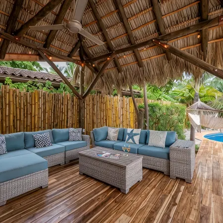 Spacious 3-Bedroom Villa. with a pool, rancho- STEPS away from Langosta Beach.