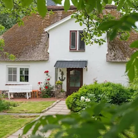 Friedrichstadt: Thatched-Roof Cottage on the Eider Dike with Sun Terrace Near the North Sea