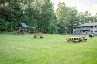 Lazy Bear Lodge on snow/UTV trails and lake