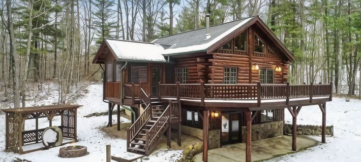LodgeLife Springbrook - Unwind in Nature Lux Log Cabin in the Heart of Adventure Hotels in Washburn County