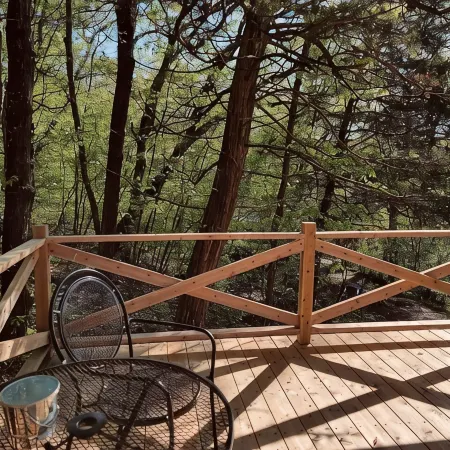Cowboy Cabin, come sit under the trees