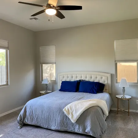 4 bed 3.5 bath modern ranch home with private pool/spa and golf course view