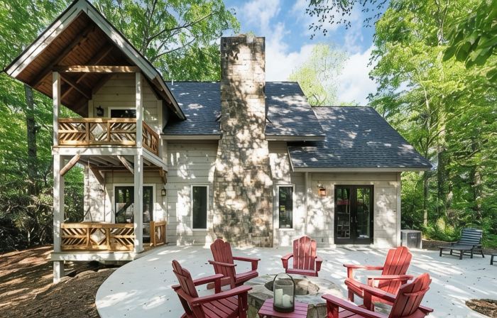 NEW LOG HOME in Hendersonville with fireplace, fire pit and Hot Tub