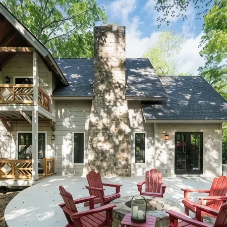 NEW LOG HOME in Hendersonville with fireplace, fire pit and Hot Tub