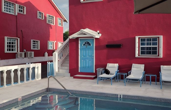 Forget your worries in this serene space. Pool view, top floor. Privacy gate.