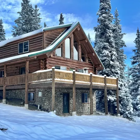 Renovated, roomy, 4BR, private log cabin with rec room, Starlink, views & more…