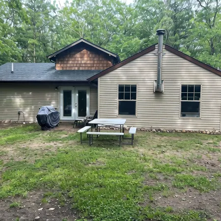 Cabin in the Woods, 10 Acres, Sleeps 8. Close to Orv Trails and Forest Dunes.