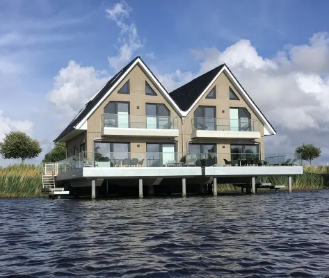 Pfahlhaus Perle am Yachthafen Carolinensiel Harlesiel ❤️, Living on the water - 4-Star
