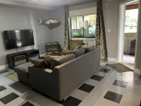 Suite with ocean view patio, three blocks to pier.