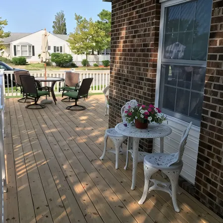 Beautiful corner property with cozy beach vibe.