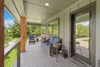 Richland Chambers Lakefront 2-story home with boat dock and pavilions.