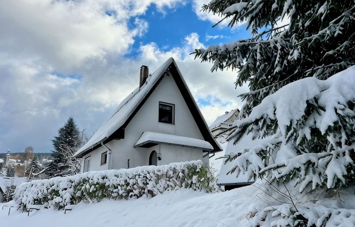 Gemütliche Berghütte mit Kamin im Erzgebirge Nahe Schwarzwassertal