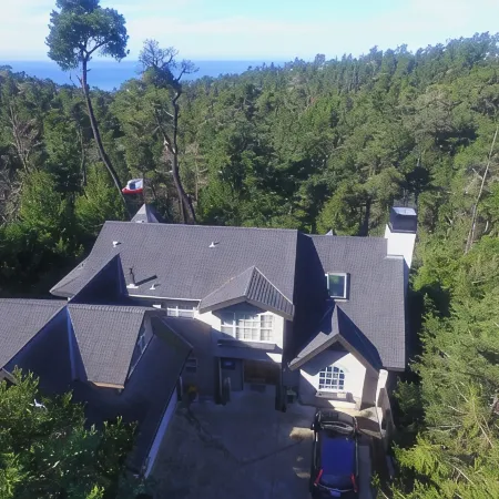 Cambria Ocean View Tudor on Forested Preserve