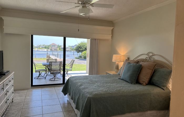 Ground floor condo with walk out access to docks, fishing piers and pool