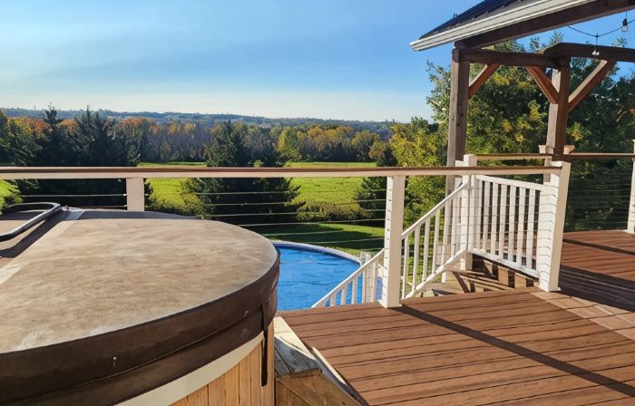 Private Finger Lakes Getaway with a Pool, Hot Tub, and Sauna, Timber Frame Porch