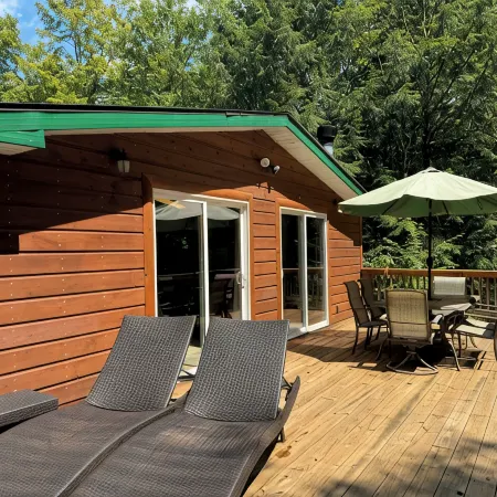 Waterfall View from Secluded 4 Bed Cabin in East Branch, NY with Mountain Views