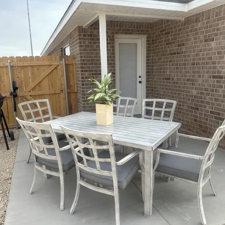 New Charming 3-bedroom home each w/TVs, 6 Beds, 2 Full Bath, Corner lot parking.