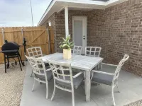 New Charming 3-bedroom home each w/TVs, 6 Beds, 2 Full Bath, Corner lot parking.