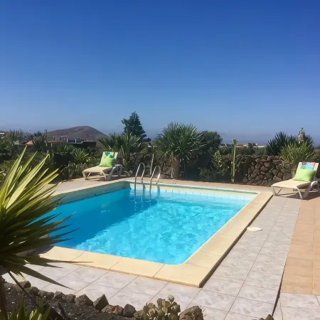 ECO Friendly Volcanic Rock Villa with Private Pool (6.7m x 4.6m) WiFi. Sea View.