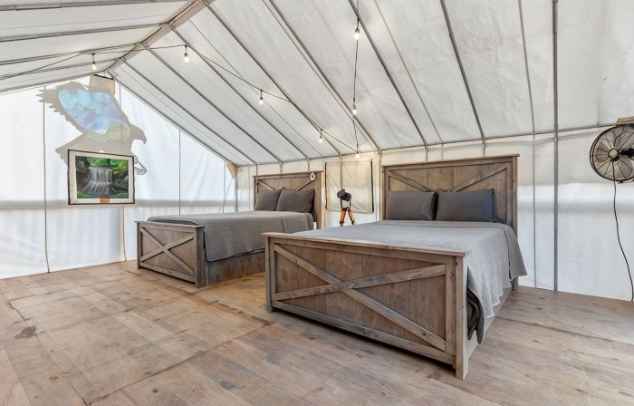 Furnished Glamping Tent/2 Queen Beds/Red River Access- Soaring Eagle - #7
