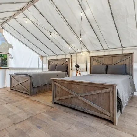Furnished Glamping Tent/2 Queen Beds/Red River Access- Soaring Eagle - #7