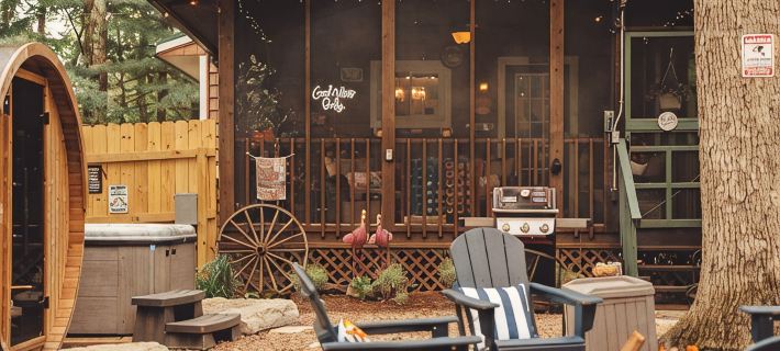 Luxury Cozy cabin with hot tub/ sauna/ Wifi/ close to rock house in Laurelville 勞雷爾住宿飯店
