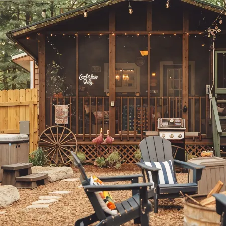 Luxury Cozy cabin with hot tub/ sauna/ Wifi/ close to rock house in Laurelville