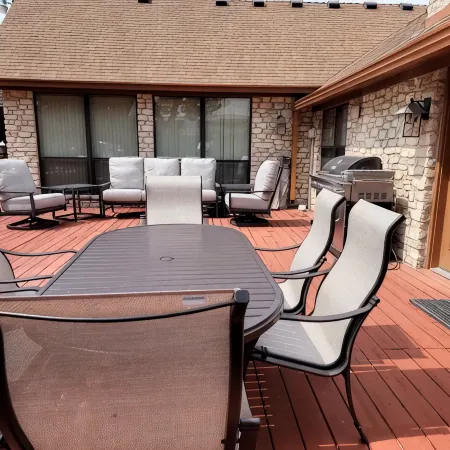 Stone House with patio, hot tub-less than 50 yards to the water.