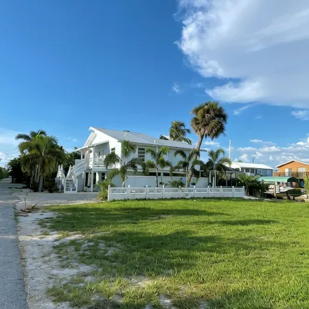 Antigua Cay Retreat is a stylish home with pool on deep water canal in Bokeelia