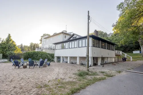 Lakefront home! Water view from the house.  Less than 3 minutes stroll to beach!