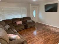 King, queen, & twin bed. 2-bedroom. Fenced around.