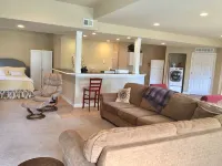 Spread out in a large,1600 sq foot comfort suite 1 bedroom plus additional nook