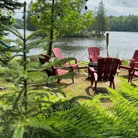 Cozy Adirondack cabin with private dock and kayaks, feet from Adirondack Lake