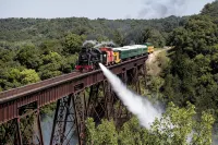 Railroad themed 3-bedroom house in Boone The Main Street Station is pet friendly - Wi-Fi
