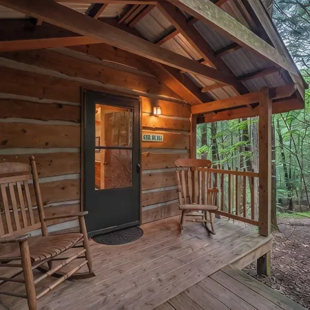 Hot Tub in the treetops with Timber Framed 2 bedroom cabin hidding in the woods