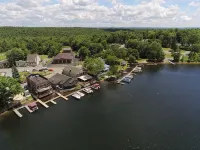Lake Front Bethel Woods Dine Alfresco 4 Burner Grill and Flat Top on Lake & Frig