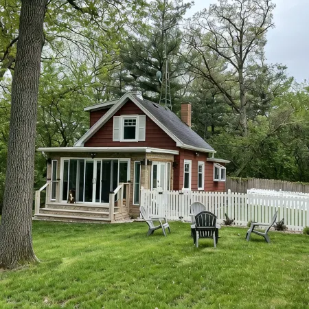 Tiny Red House near Lake Delavan