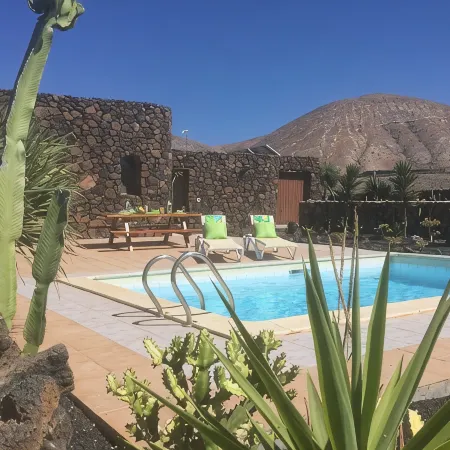 ECO Friendly Volcanic Rock Villa with Private Pool (6.7m x 4.6m) WiFi. Sea View.