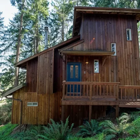 Tranquil Forested Cabin with Sauna, Home Gym, & AC