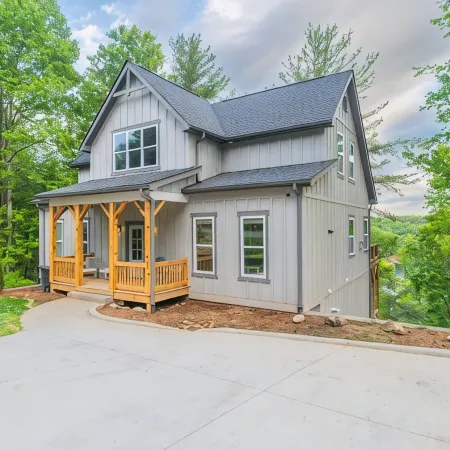 New four bedroom house with private dock on Lake James.