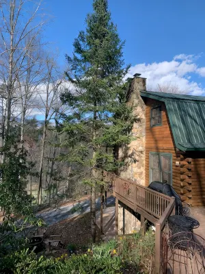 Cozy Mtn Log Cabin, wonderful views, 5 mins from Hayesville town sq, sleeps 8. - Wifi
