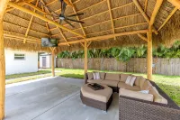 Pool Home W Beautiful Tiki Hut - 3 Bed 3 Bath. 1 Mile from Beach!