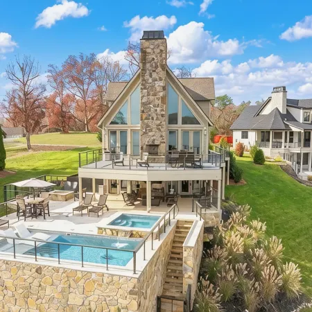 Stunning Views!  Lakefront Luxury w Saltwater Pool, Spa, & Deep-Water Dock