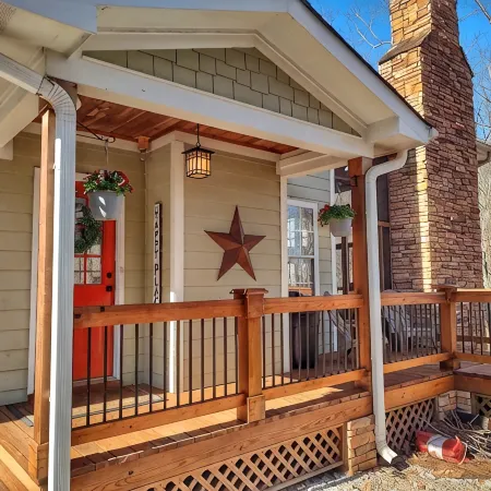 Breathtaking porch just steps from the water.