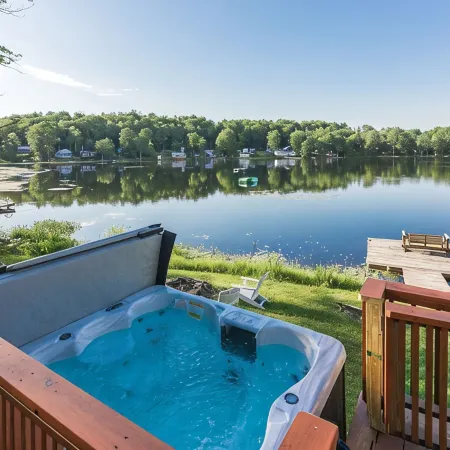 Magical lakeside retreat with hot tub + dog friendly!