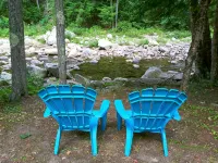 White Mountain Scenic River Camp with Cozy Cabin & Comfy RV - Hytter